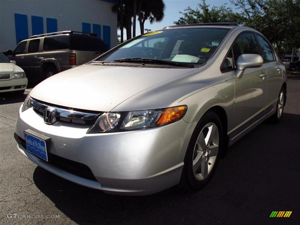 2008 Civic EX Sedan - Alabaster Silver Metallic / Gray photo #7