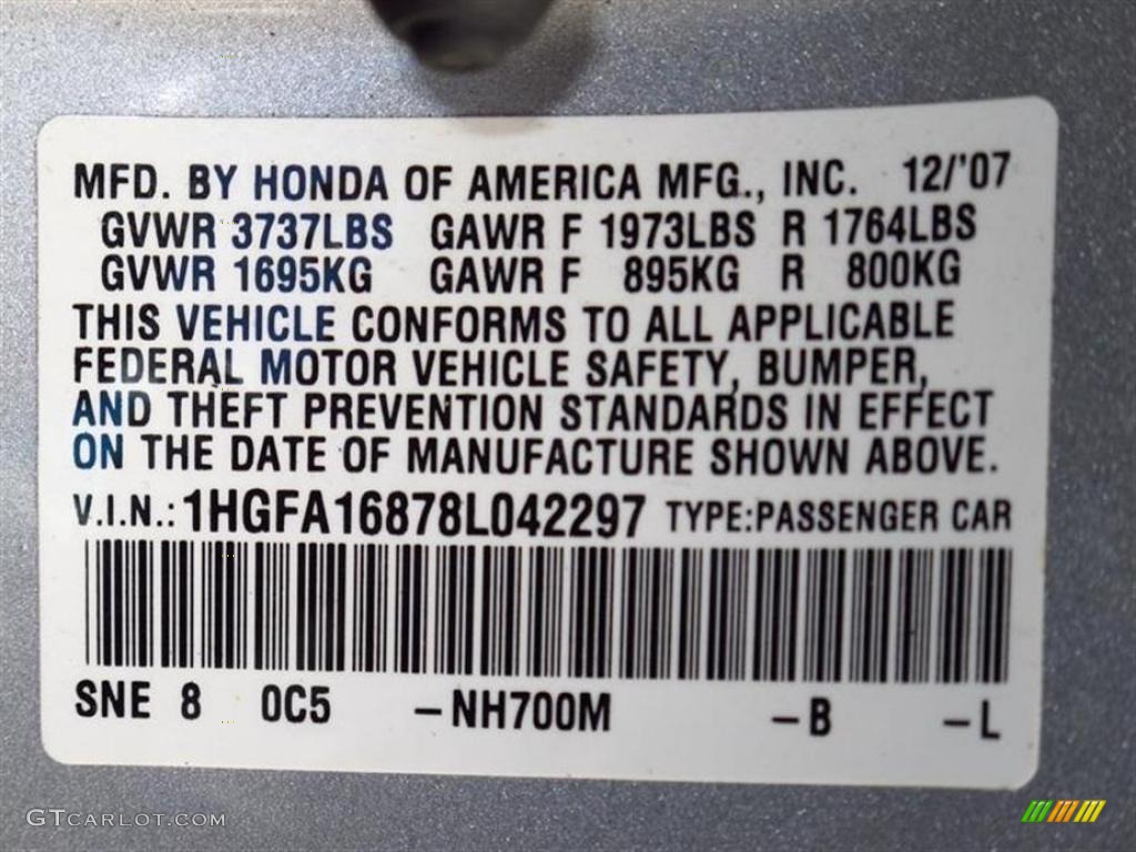 2008 Civic EX Sedan - Alabaster Silver Metallic / Gray photo #20