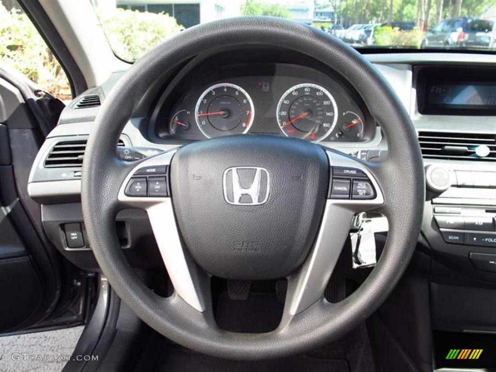 2009 Honda Accord LX Sedan Black Steering Wheel Photo #48887676