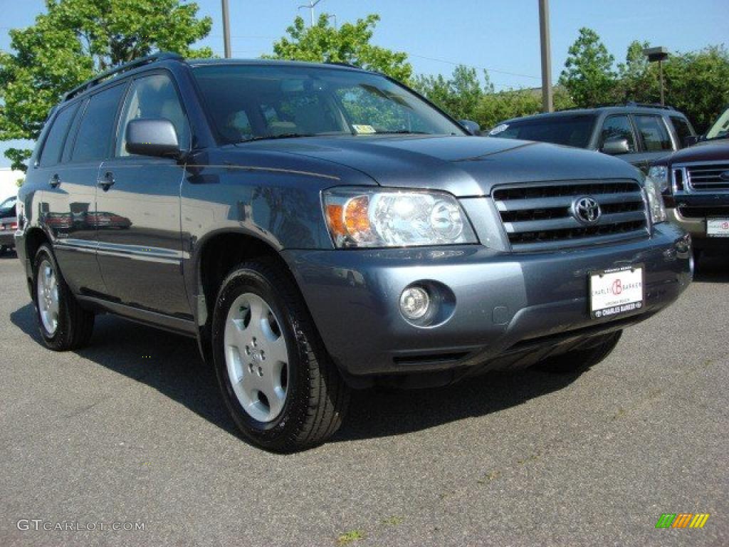 2007 Highlander V6 - Bluestone Metallic / Ivory Beige photo #1