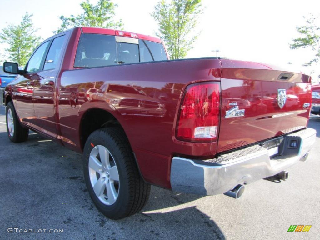 2011 Ram 1500 Big Horn Quad Cab 4x4 - Deep Cherry Red Crystal Pearl / Dark Slate Gray/Medium Graystone photo #2