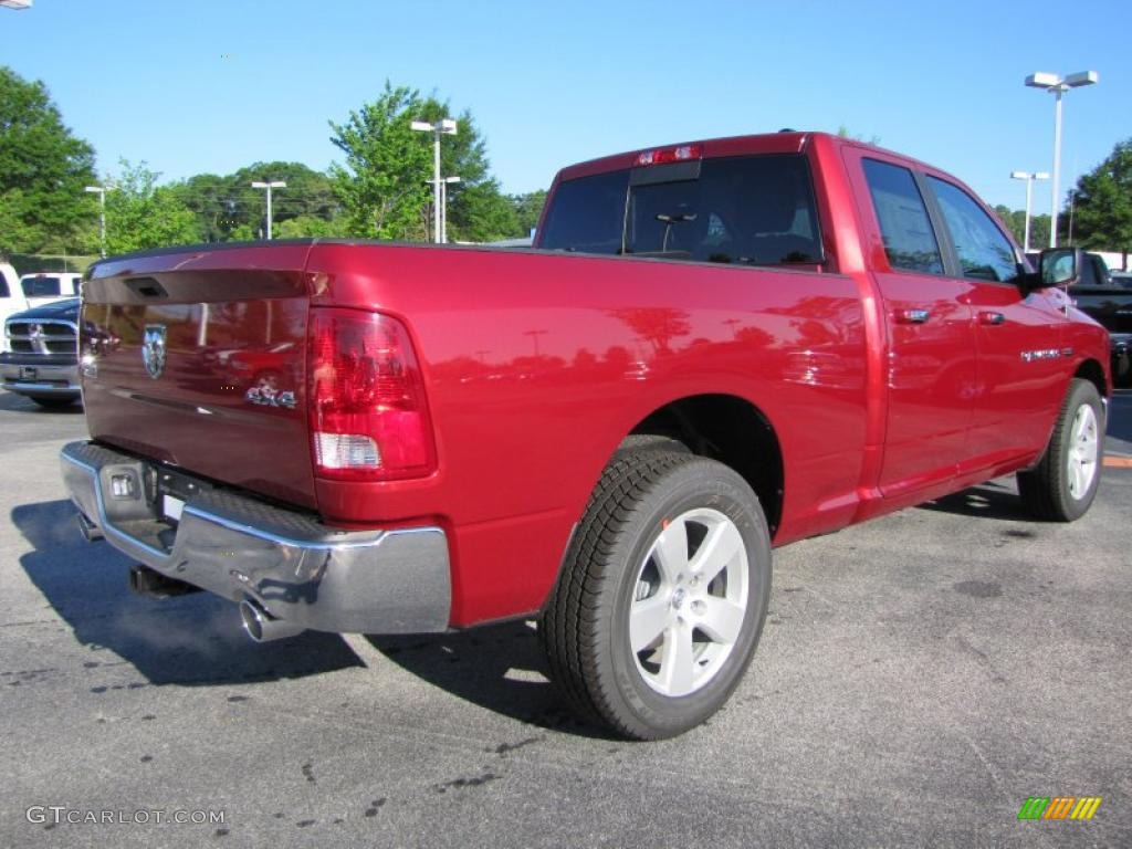 2011 Ram 1500 Big Horn Quad Cab 4x4 - Deep Cherry Red Crystal Pearl / Dark Slate Gray/Medium Graystone photo #3