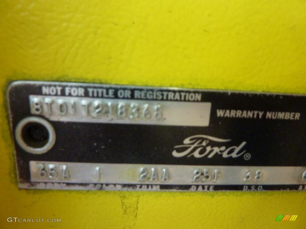 1968 Ford Mustang Coupe Info Tag Photo #48894948