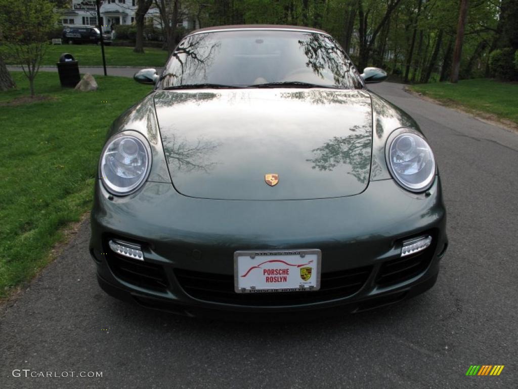 2008 911 Turbo Cabriolet - Malachite Green Metallic / Natural Brown photo #2