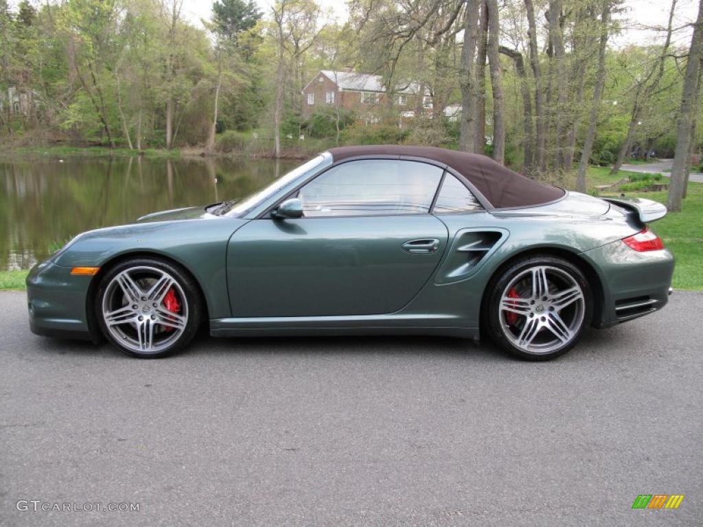 Malachite Green Metallic 2008 Porsche 911 Turbo Cabriolet Exterior Photo #48896100