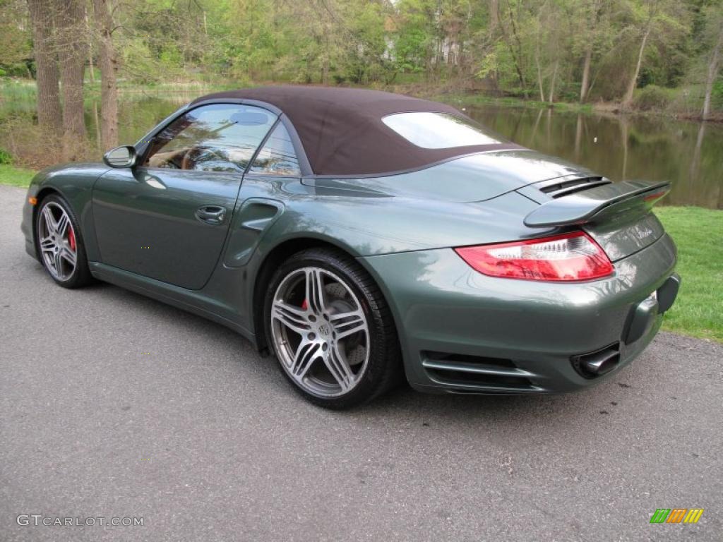 2008 911 Turbo Cabriolet - Malachite Green Metallic / Natural Brown photo #4