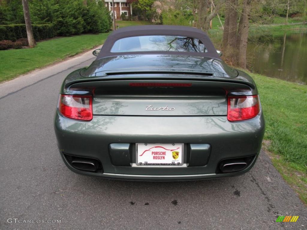 2008 911 Turbo Cabriolet - Malachite Green Metallic / Natural Brown photo #5