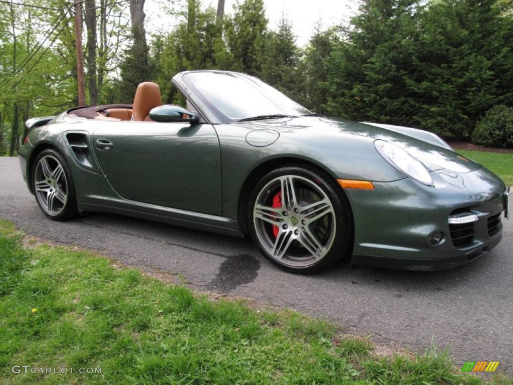 Malachite Green Metallic 2008 Porsche 911 Turbo Cabriolet Exterior Photo #48896184