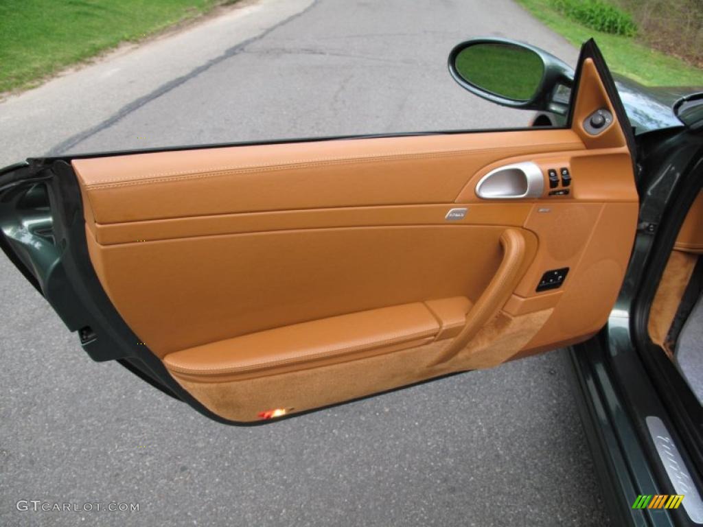 2008 Porsche 911 Turbo Cabriolet Natural Brown Door Panel Photo #48896247