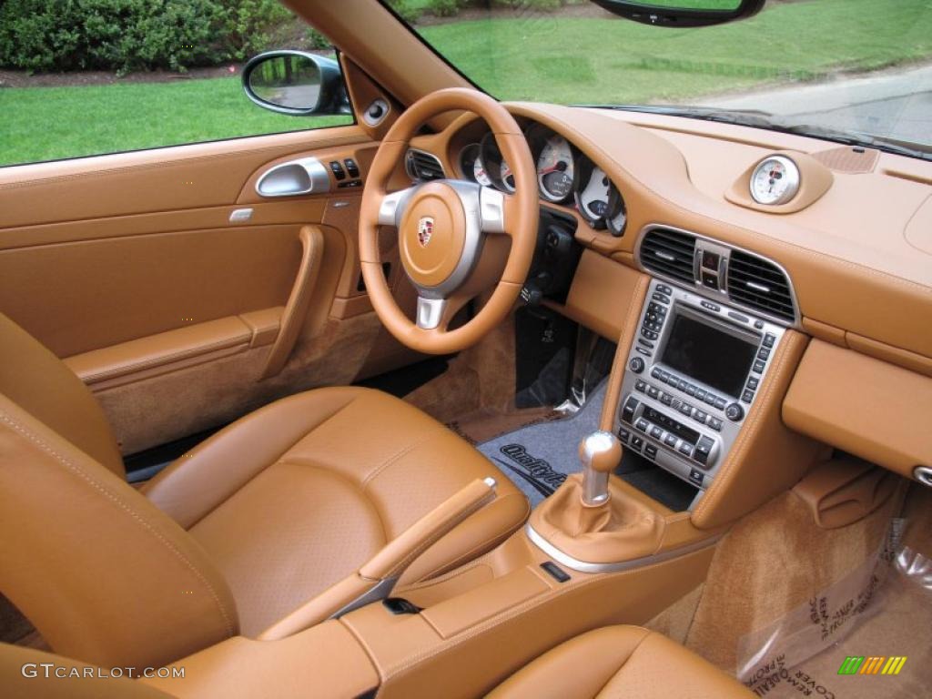 2008 911 Turbo Cabriolet - Malachite Green Metallic / Natural Brown photo #15