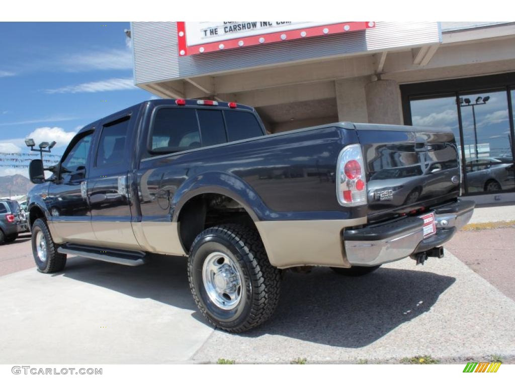 2000 F250 Super Duty Lariat Crew Cab 4x4 - Deep Wedgewood Blue Metallic / Medium Parchment photo #4