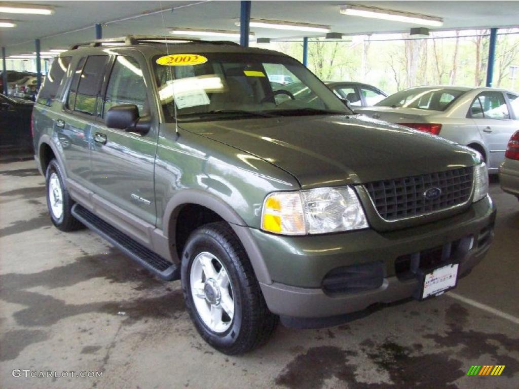 2002 Explorer XLT 4x4 - Estate Green Metallic / Medium Parchment photo #1