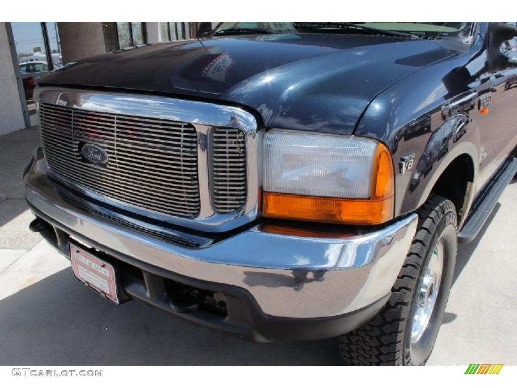 2000 F250 Super Duty Lariat Crew Cab 4x4 - Deep Wedgewood Blue Metallic / Medium Parchment photo #15