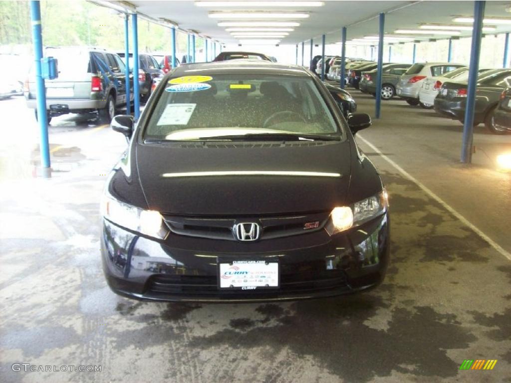 2007 Civic Si Sedan - Nighthawk Black Pearl / Black photo #3