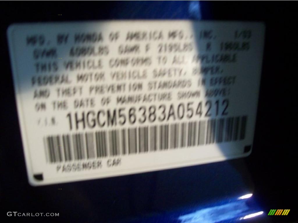 2003 Accord LX Sedan - Eternal Blue Pearl / Gray photo #26