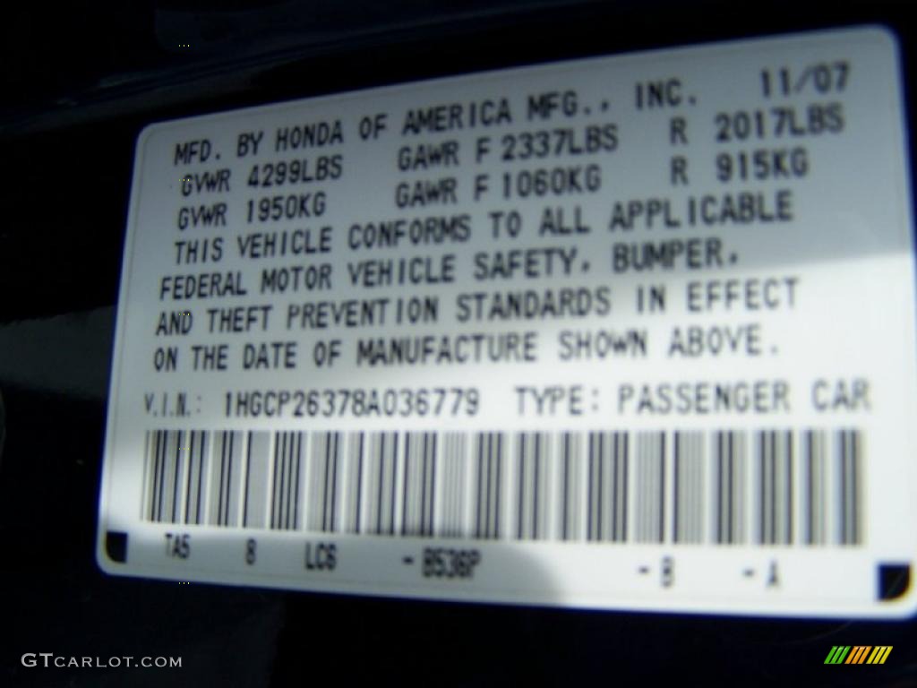 2008 Accord LX Sedan - Royal Blue Pearl / Gray photo #15