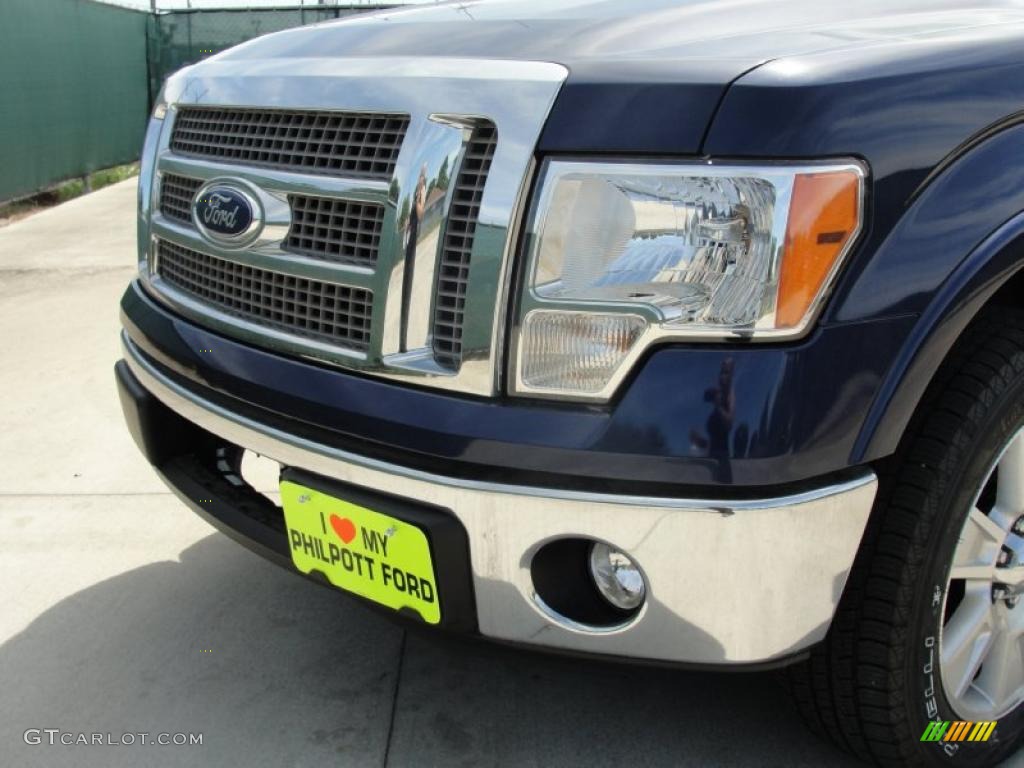 2011 F150 Lariat SuperCrew - Dark Blue Pearl Metallic / Black photo #10