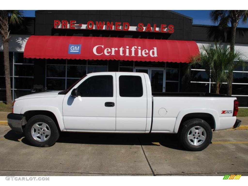 2005 Silverado 1500 LT Extended Cab 4x4 - Summit White / Dark Charcoal photo #1