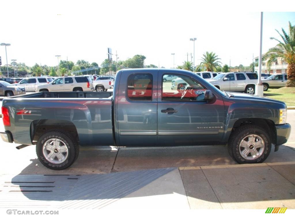 2009 Silverado 1500 LT Extended Cab - Blue Granite Metallic / Light Titanium photo #5