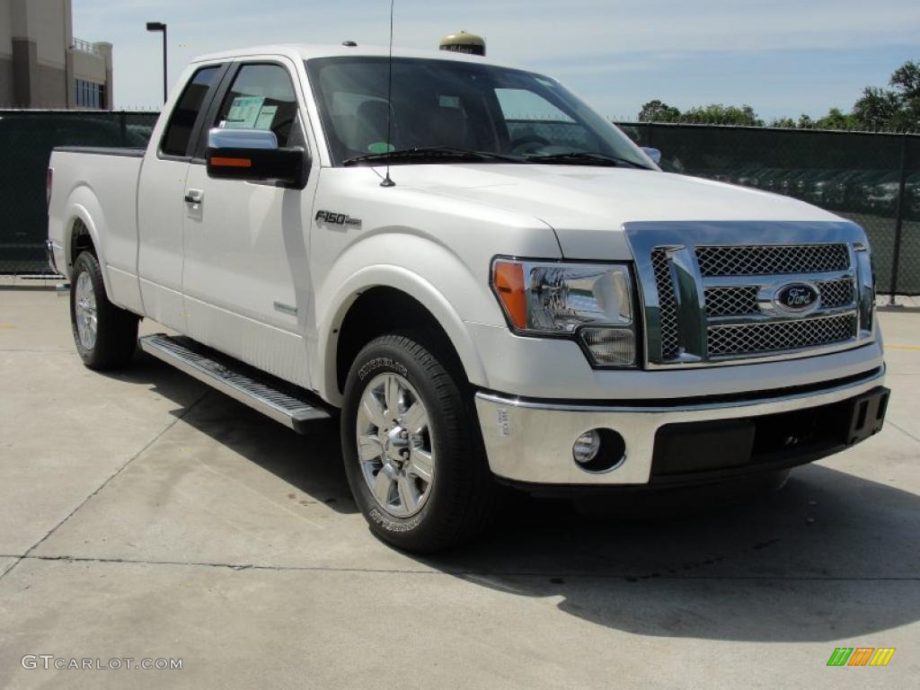 2011 F150 Lariat SuperCab - White Platinum Metallic Tri-Coat / Pale Adobe photo #1