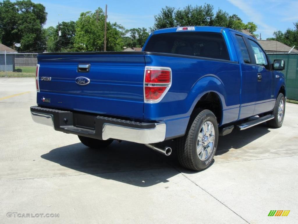 2011 F150 XLT SuperCab - Blue Flame Metallic / Steel Gray photo #3