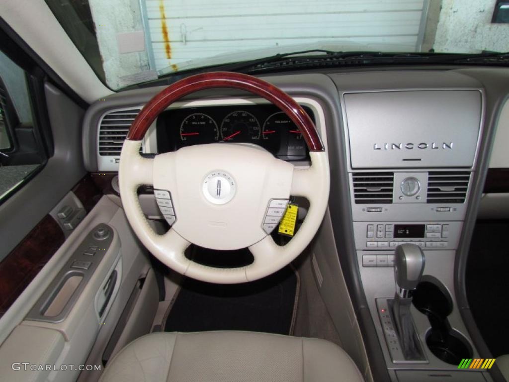 2004 Lincoln Aviator Luxury Light Parchment Steering Wheel Photo #48909426