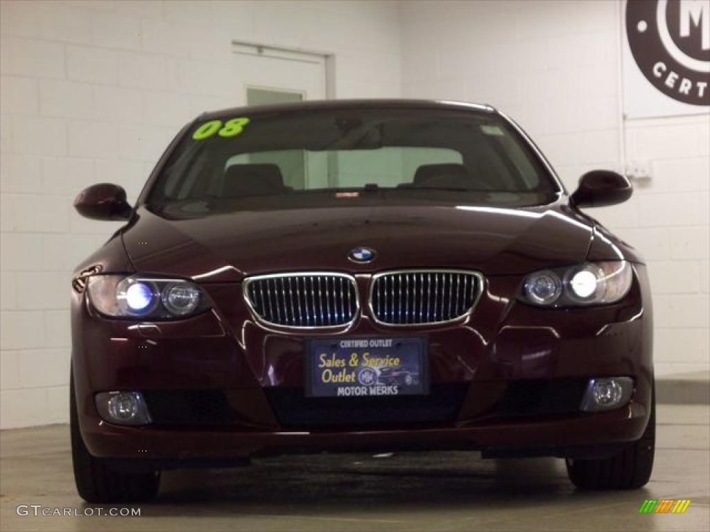 2008 3 Series 328xi Coupe - Barbera Red Metallic / Black photo #2
