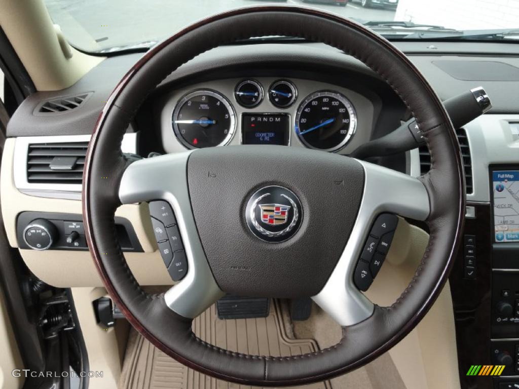 2011 Cadillac Escalade ESV Premium AWD Cashmere/Cocoa Steering Wheel Photo #48910986
