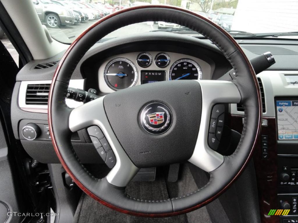 2011 Cadillac Escalade ESV Luxury AWD Ebony/Ebony Steering Wheel Photo #48911244