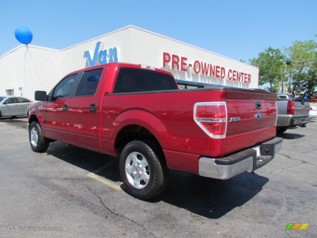 2010 F150 XLT SuperCrew - Vermillion Red / Medium Stone photo #5