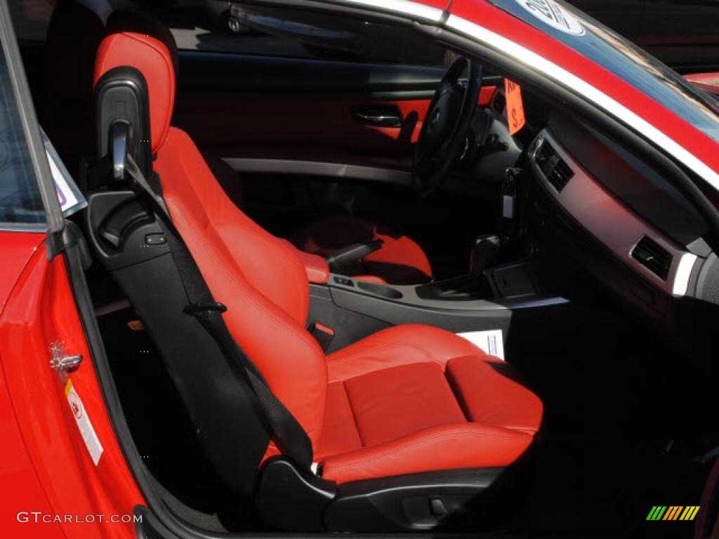 2008 BMW 3 Series 328i Convertible Coral Red/Black Door Panel Photo #48916572