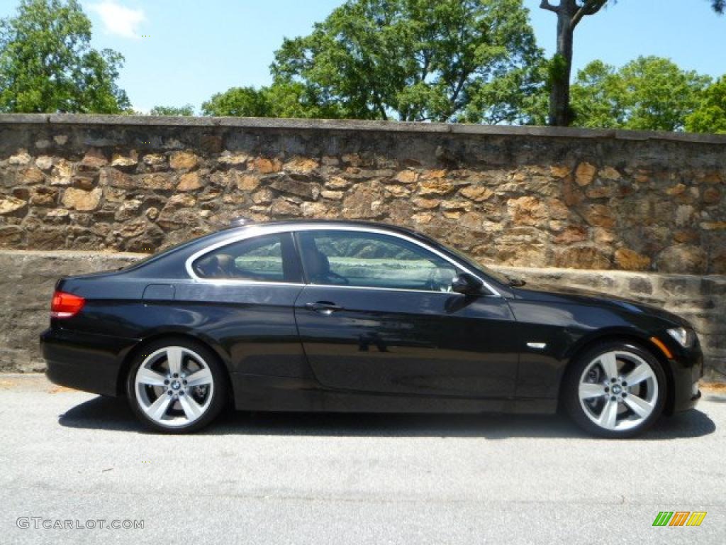 2008 3 Series 335i Coupe - Black Sapphire Metallic / Saddle Brown/Black photo #2