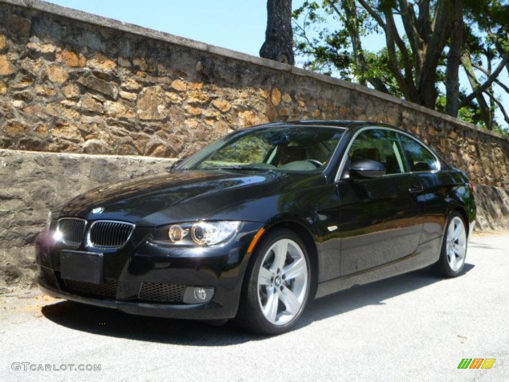 2008 3 Series 335i Coupe - Black Sapphire Metallic / Saddle Brown/Black photo #4