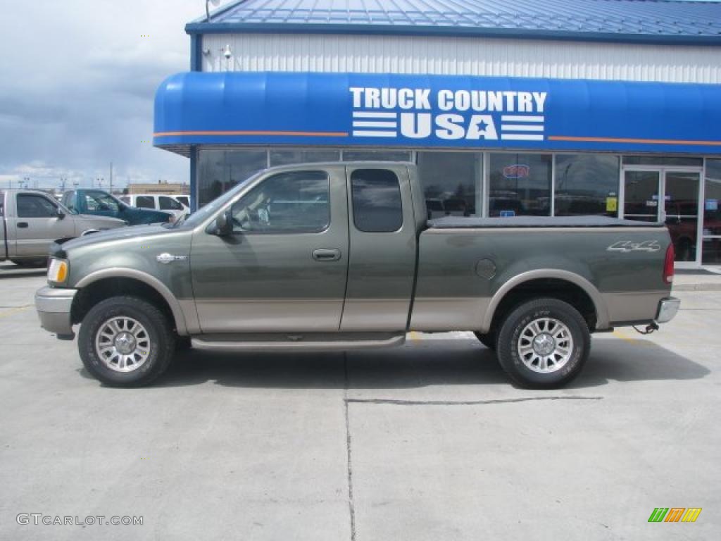 2002 F150 King Ranch SuperCab 4x4 - Estate Green Metallic / Castano Brown Leather photo #2