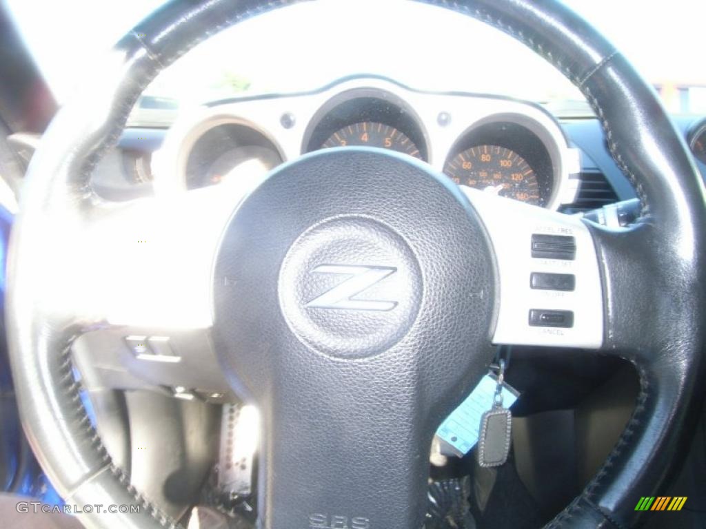 2004 350Z Coupe - Daytona Blue Metallic / Carbon Black photo #11