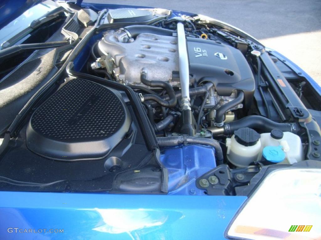 2004 350Z Coupe - Daytona Blue Metallic / Carbon Black photo #16
