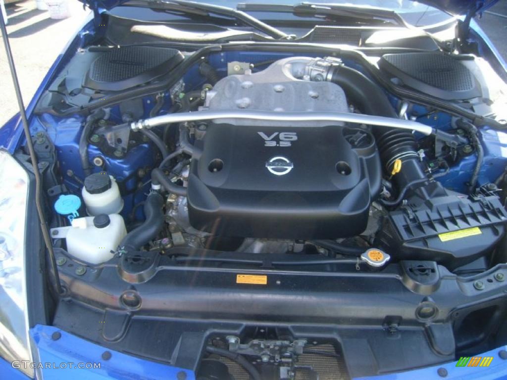 2004 350Z Coupe - Daytona Blue Metallic / Carbon Black photo #17