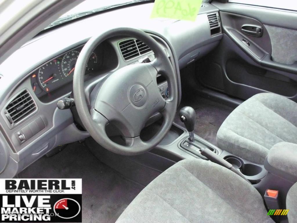 2002 Elantra GLS Sedan - Silver Pewter / Gray photo #10