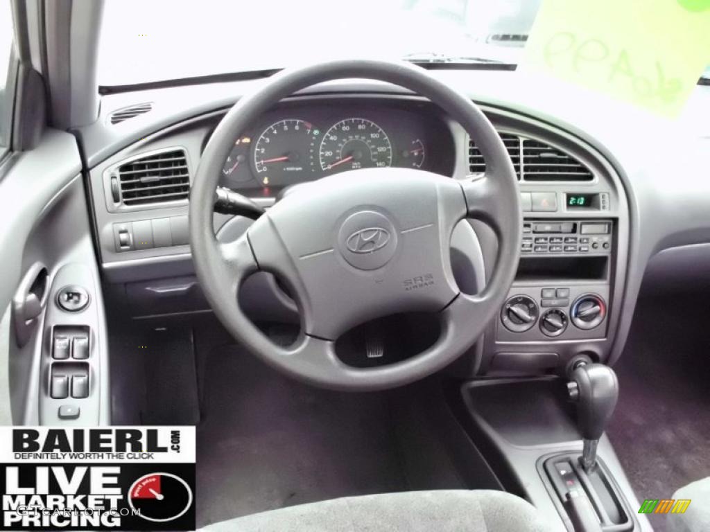 2002 Elantra GLS Sedan - Silver Pewter / Gray photo #13