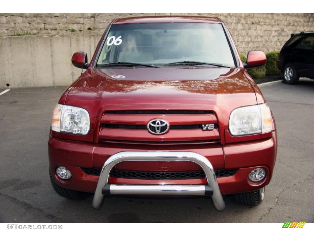 2006 Tundra Limited Double Cab - Salsa Red Pearl / Taupe photo #2