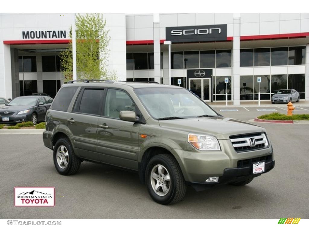 2007 Pilot EX-L 4WD - Aberdeen Green Metallic / Saddle photo #1