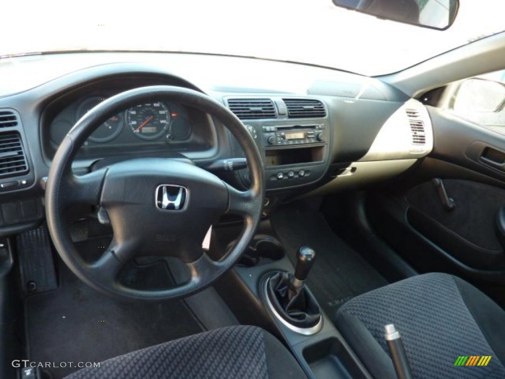 Black Interior 2002 Honda Civic DX Coupe Photo #48934705