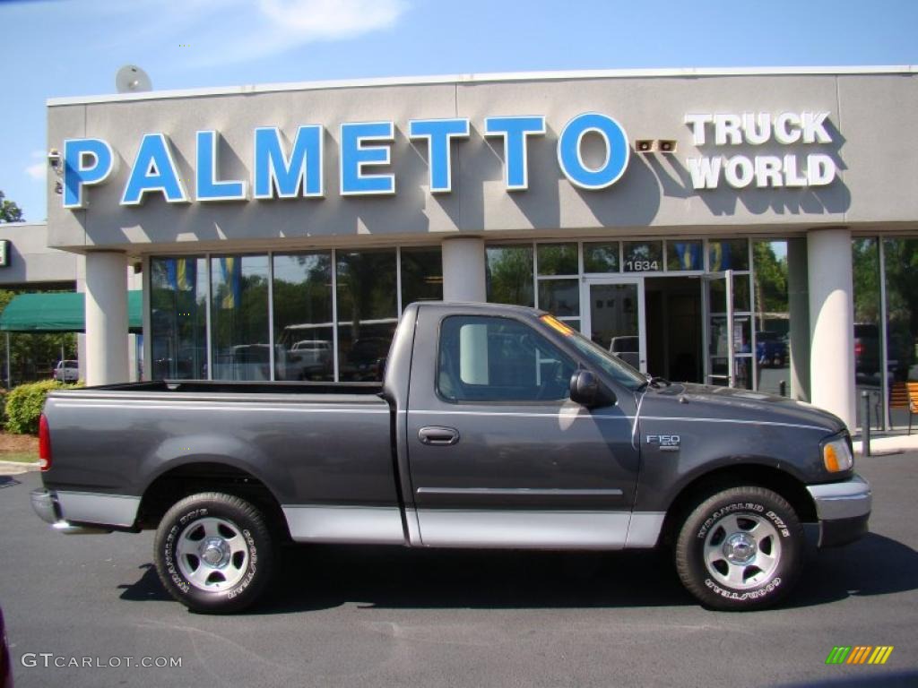 2002 F150 XLT Regular Cab - Dark Shadow Grey Metallic / Medium Graphite photo #1