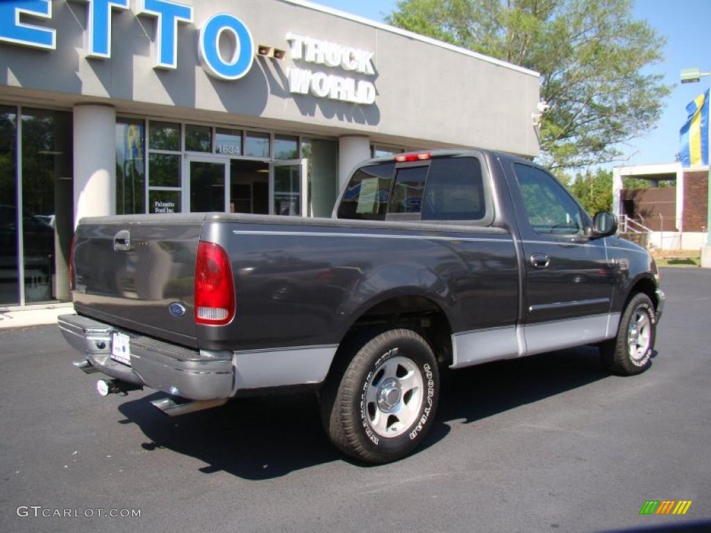2002 F150 XLT Regular Cab - Dark Shadow Grey Metallic / Medium Graphite photo #8