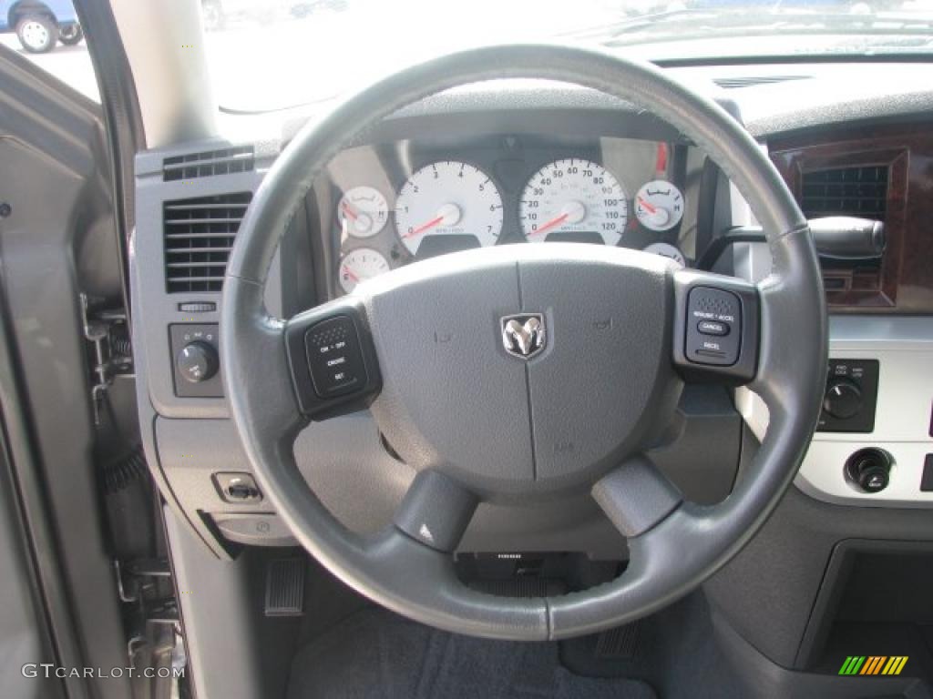 2008 Dodge Ram 1500 Laramie Mega Cab 4x4 Medium Slate Gray Steering Wheel Photo #48942991