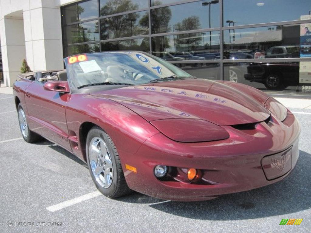 2000 Firebird Convertible - Maple Red Metallic / Taupe photo #3