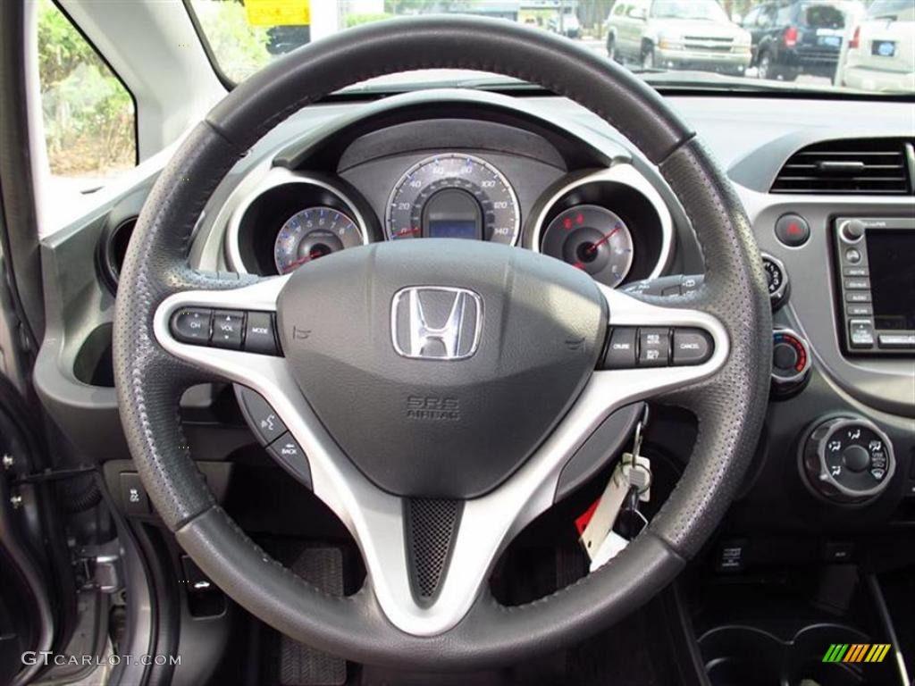 2009 Honda Fit Sport Sport Black Steering Wheel Photo #48946836