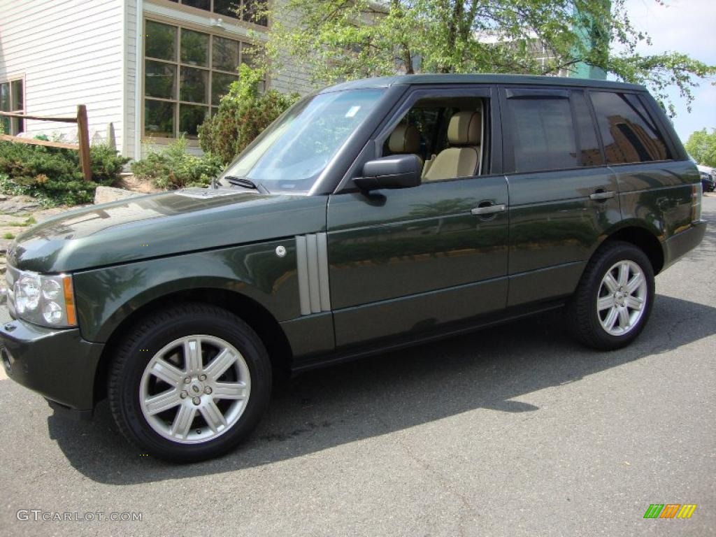 2008 Range Rover V8 HSE - Tonga Green Pearlescent / Sand photo #2