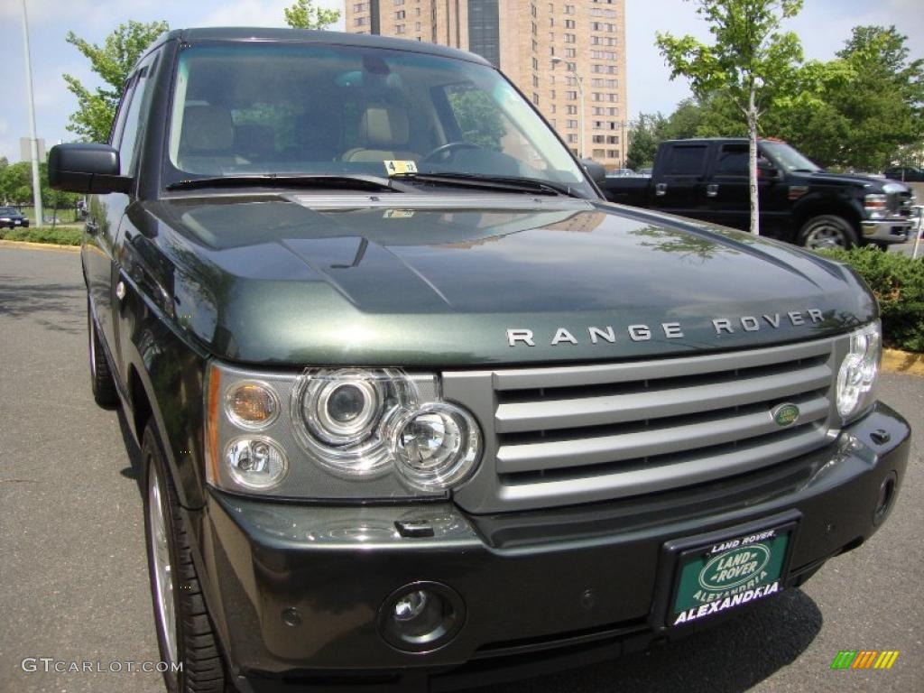 2008 Range Rover V8 HSE - Tonga Green Pearlescent / Sand photo #8