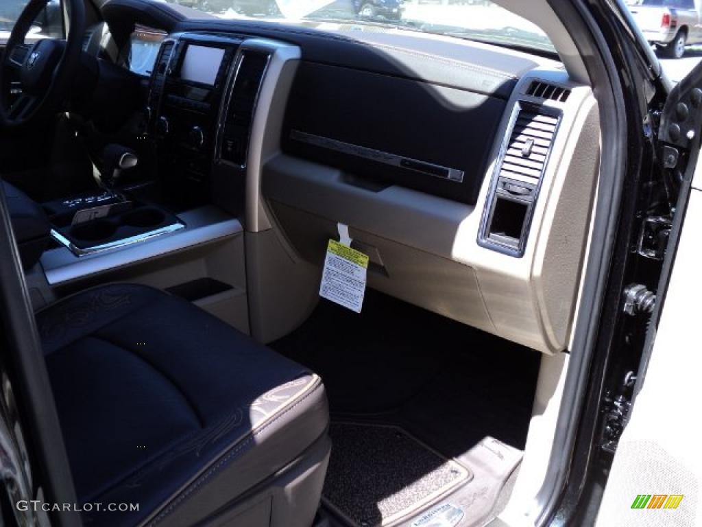 2011 Ram 1500 Laramie Longhorn Crew Cab 4x4 - Brilliant Black Crystal Pearl / Light Pebble Beige/Bark Brown photo #25